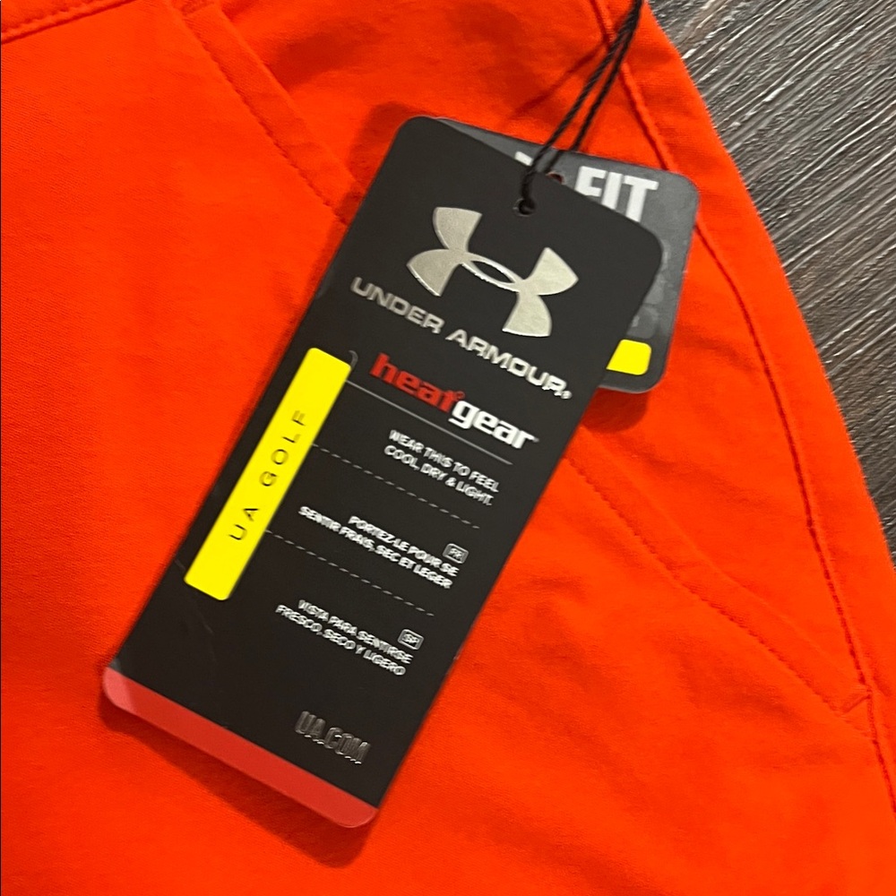Under Armour Men's Bright Orange Athletic Shorts - Picture 3 of 6